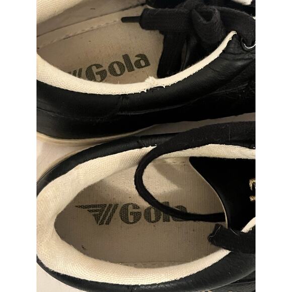Gola Orchid II Black Low Profile Sneakers •9/ 40• Leather Shimmer Trainers - Picture 7 of 8